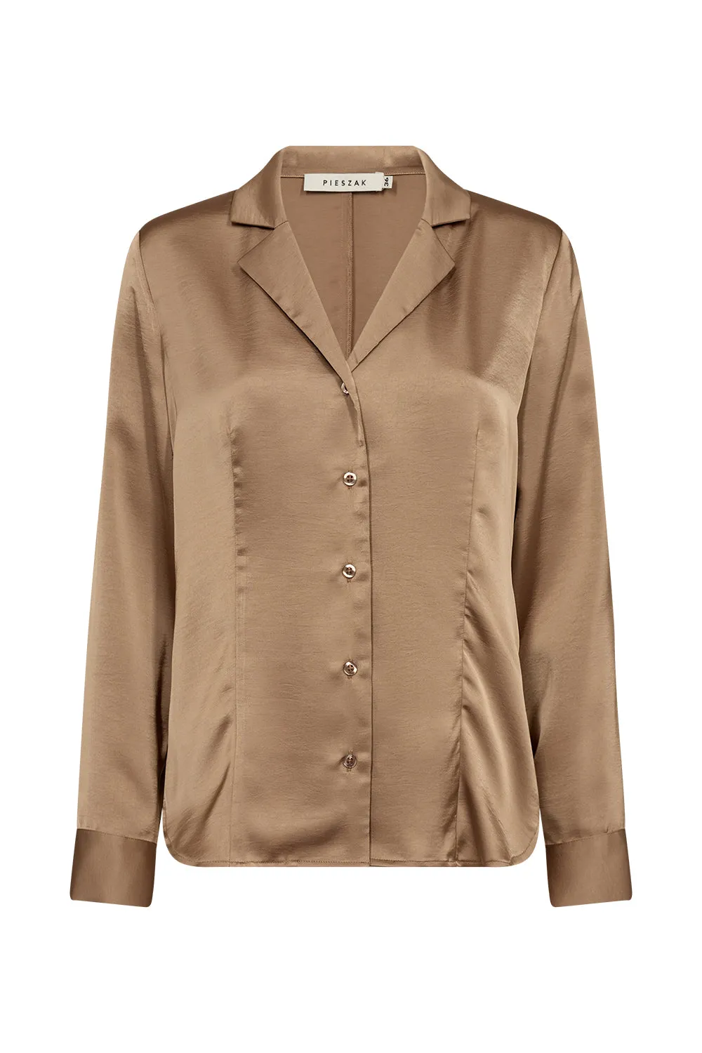 PD-Iris Satin Shirt - camel