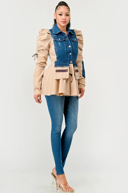 Peplum Panache Denim Jacket