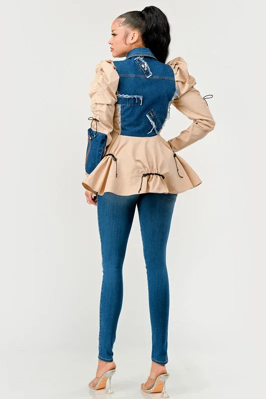 Peplum Panache Denim Jacket