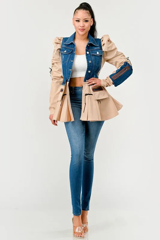 Peplum Panache Denim Jacket