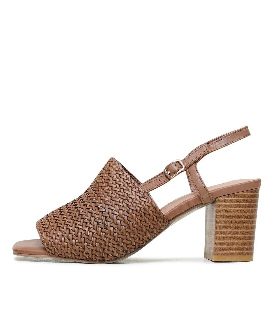 Pickle Tan Weave Leather Heels