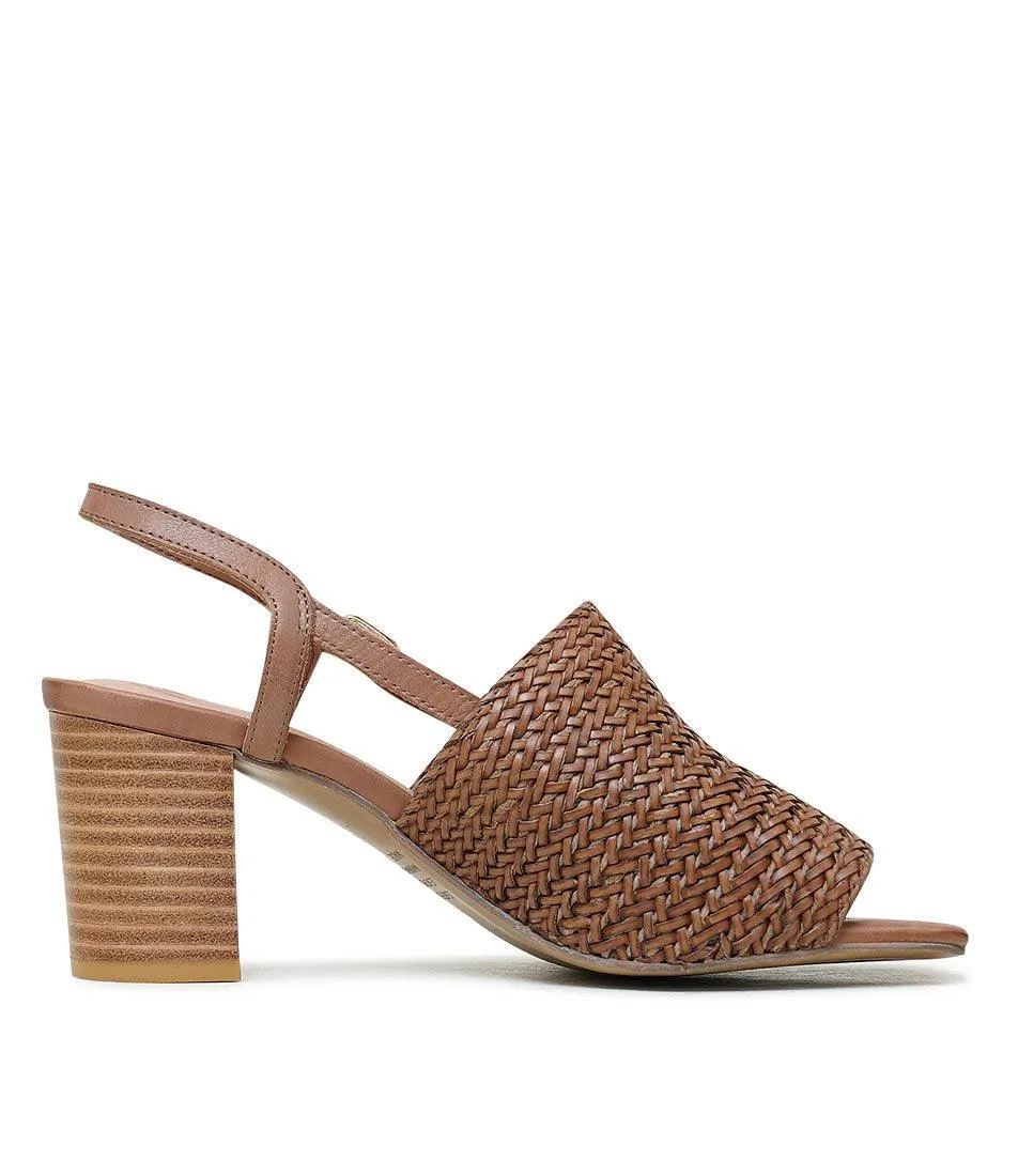 Pickle Tan Weave Leather Heels