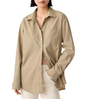 Poplin Big Shirt Khaki