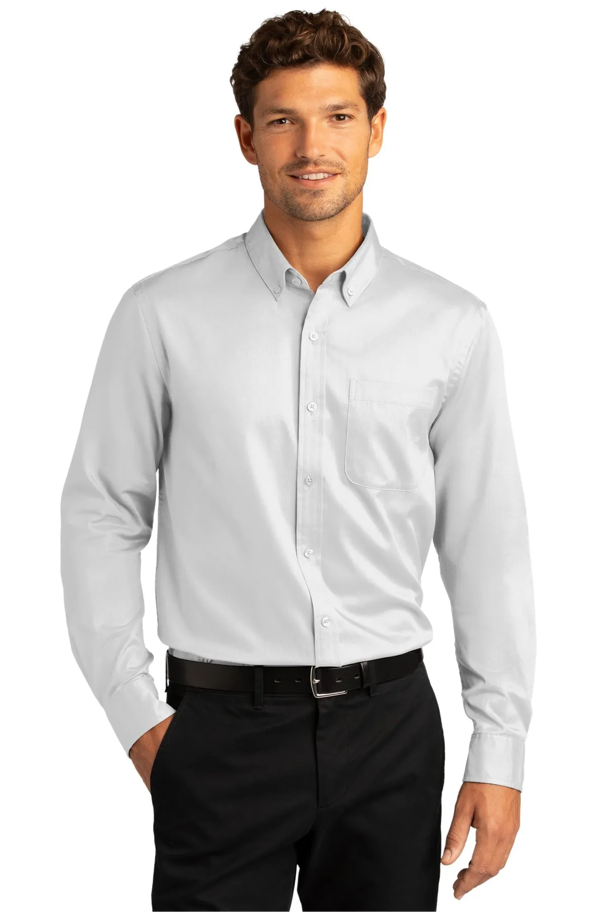 Port Authority Long Sleeve SuperPro React™ Twill Shirt. W808