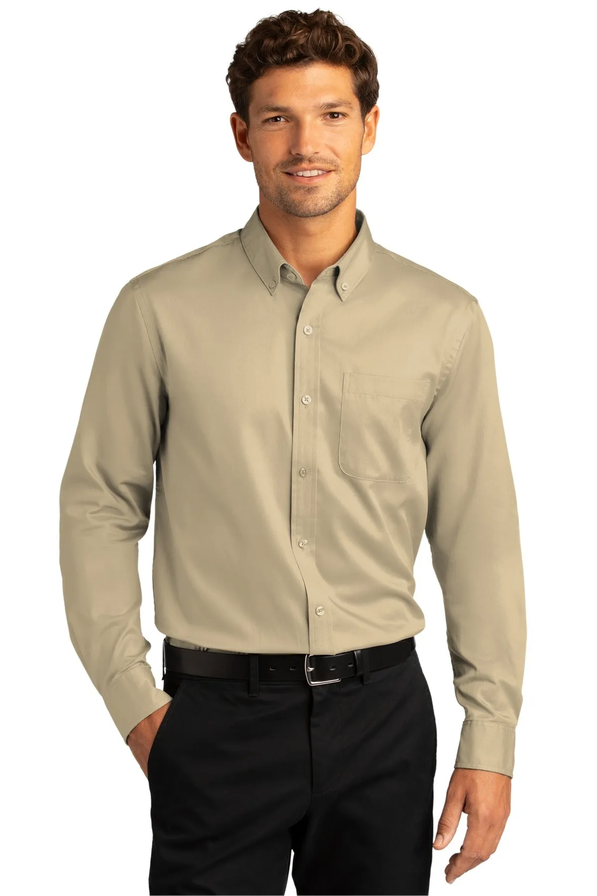 Port Authority Long Sleeve SuperPro React™ Twill Shirt. W808