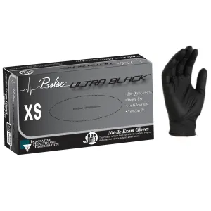 Pulse® Ultra Black Nitrile Exam Gloves, 200 Ct XS thru XL