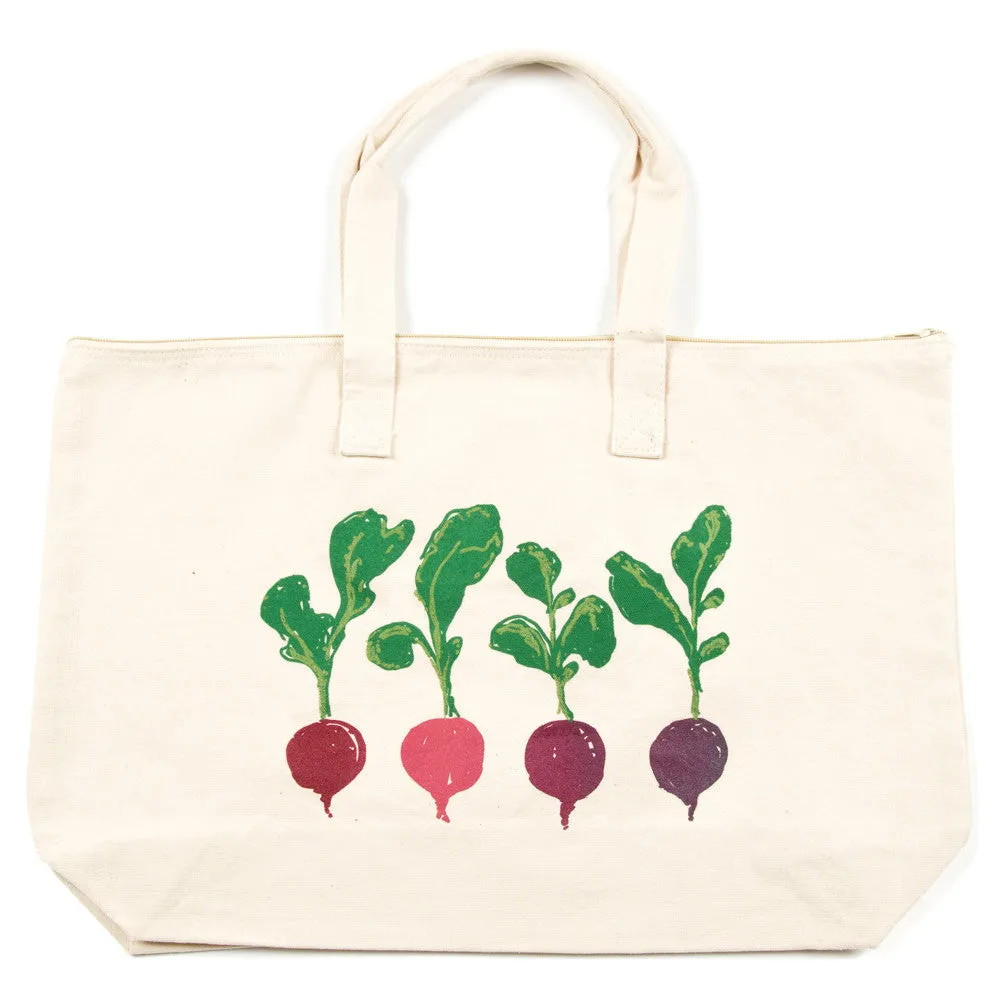 Radishes Jumbo Zip Tote Bag