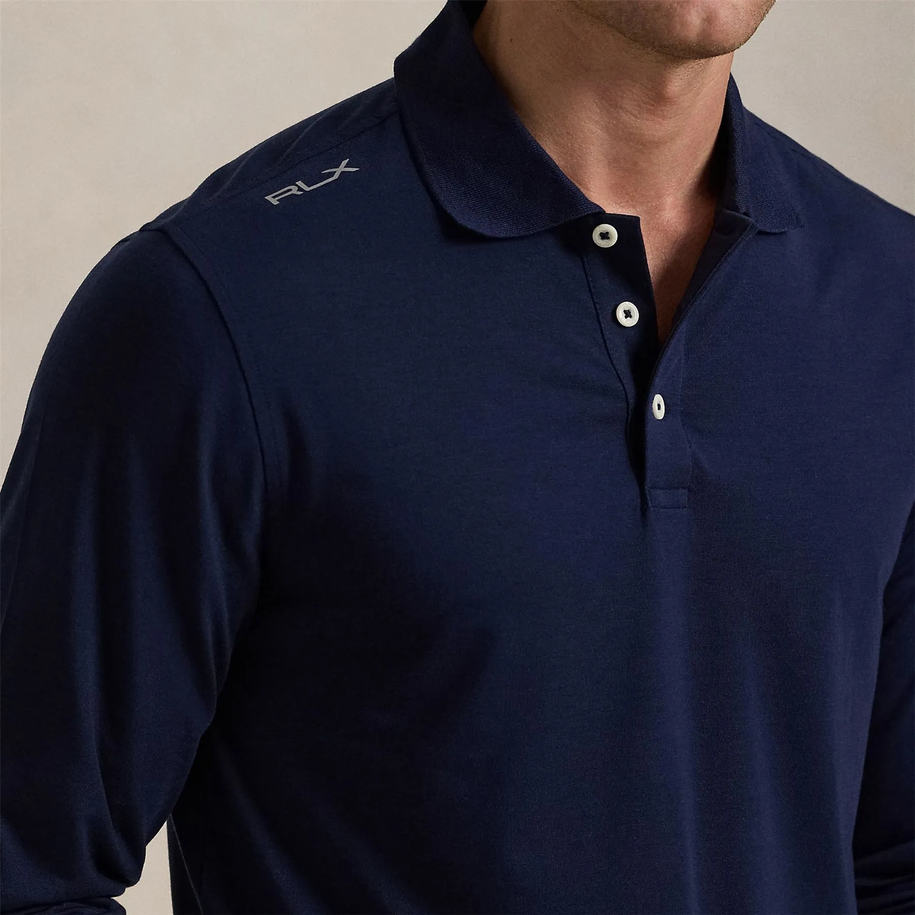 RLX Lounge Jersey LS Polo Refined Navy - 2025