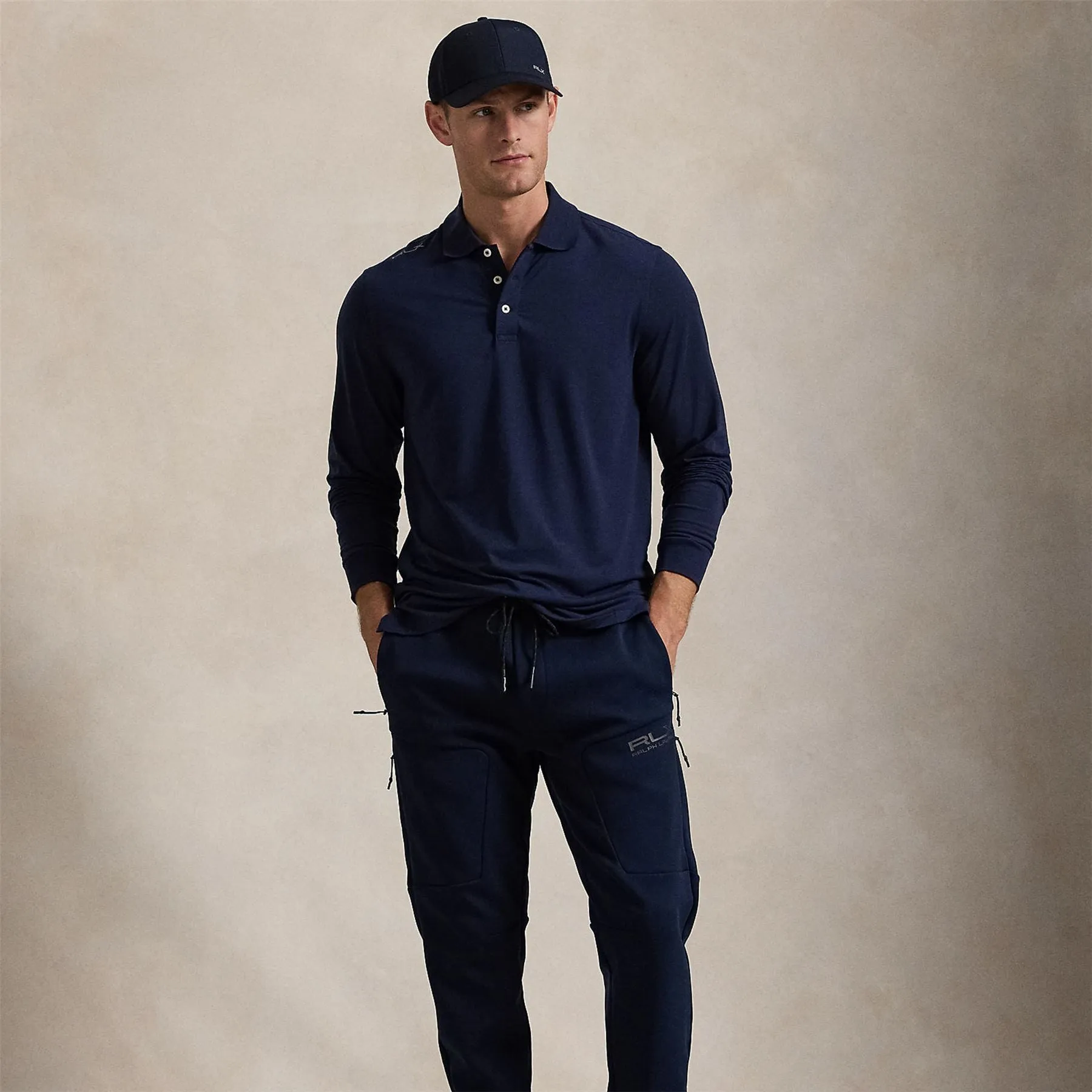 RLX Lounge Jersey LS Polo Refined Navy - 2025