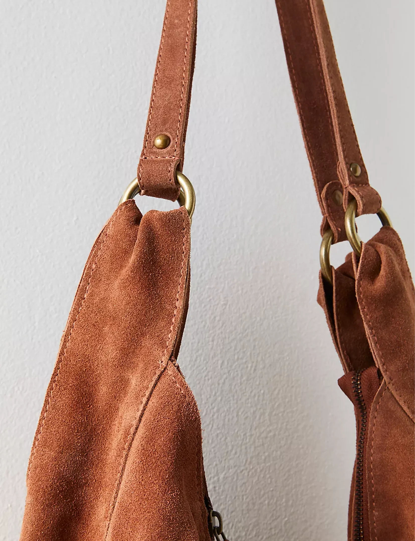 Roma Suede Tote, Rust