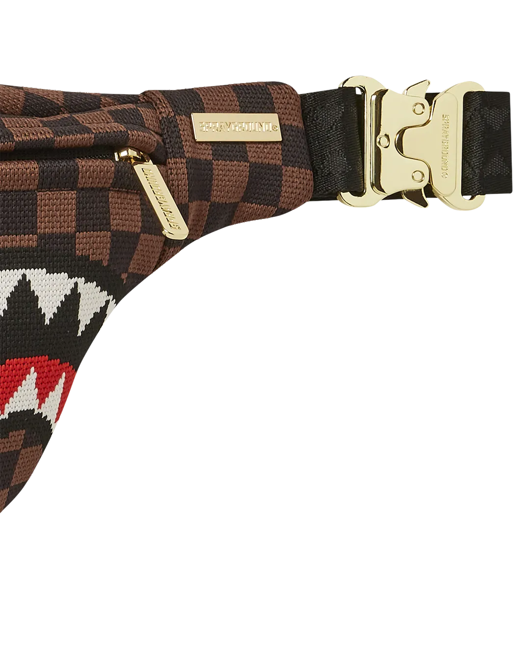 Sprayground KYOTOKNIT Sharks in Paris Savvy Crossbody Bag - Brown / Red