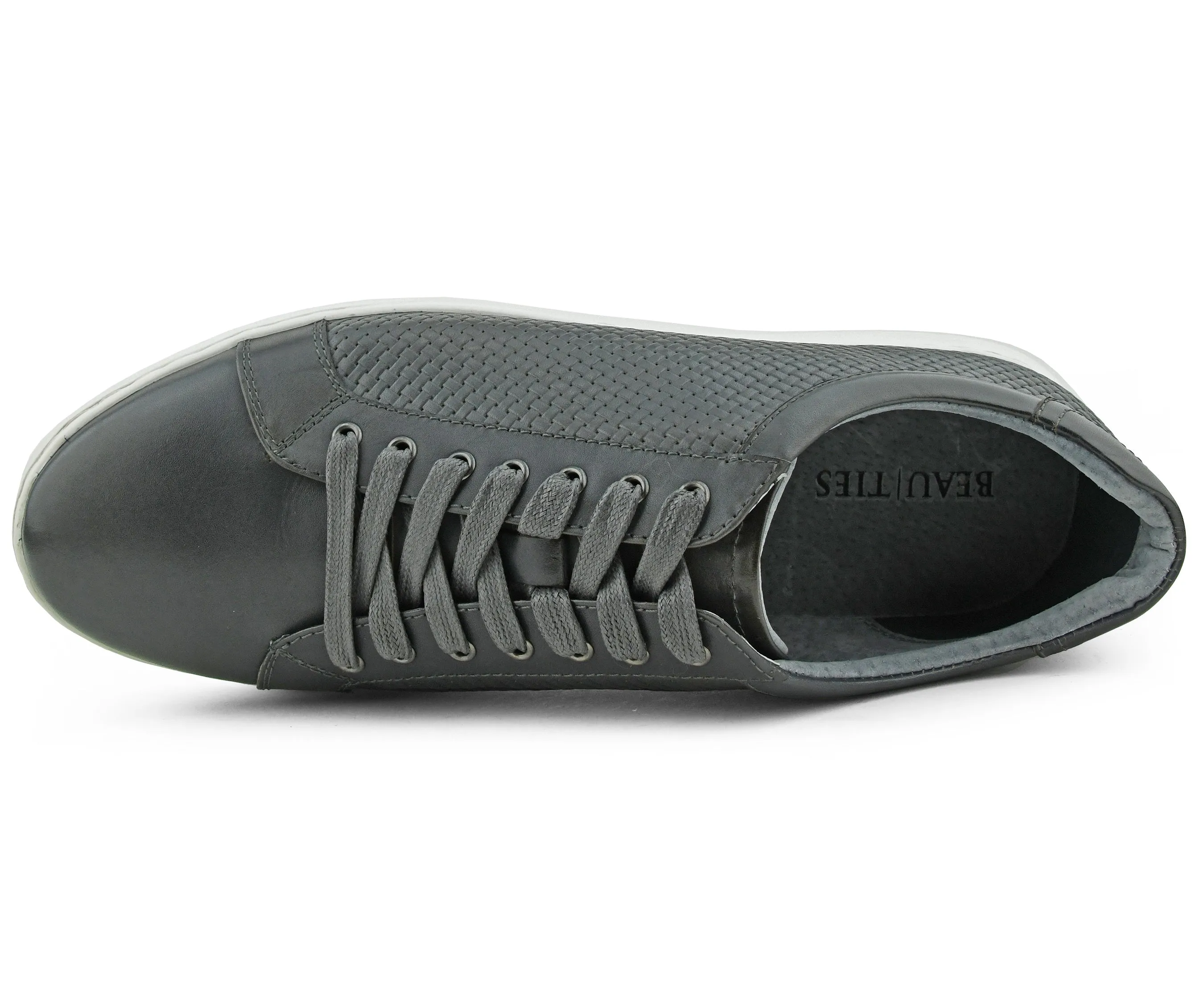 Stone Grey Leather Sneaker