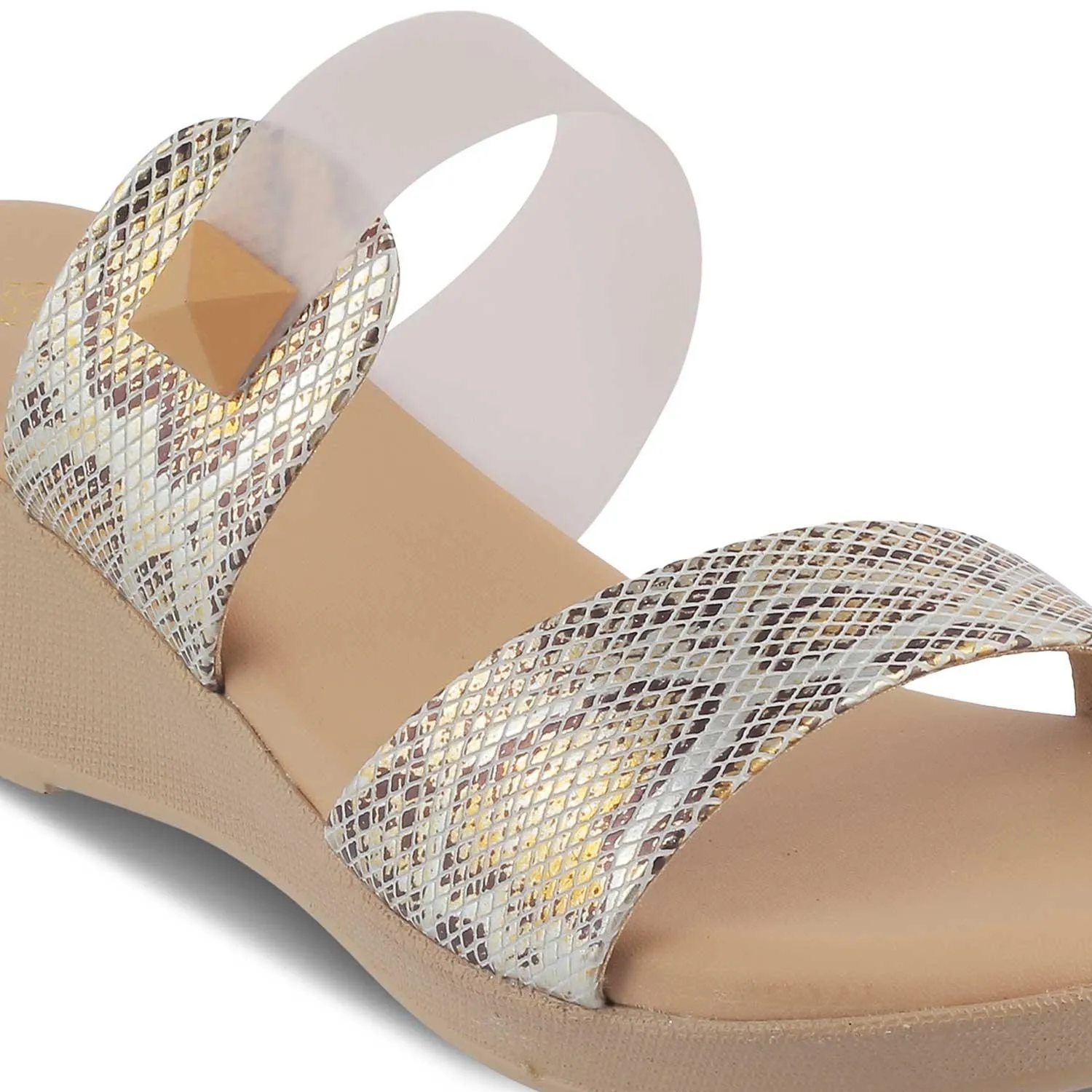 The Chios Beige Women's Casual Wedge Sandals Tresmode