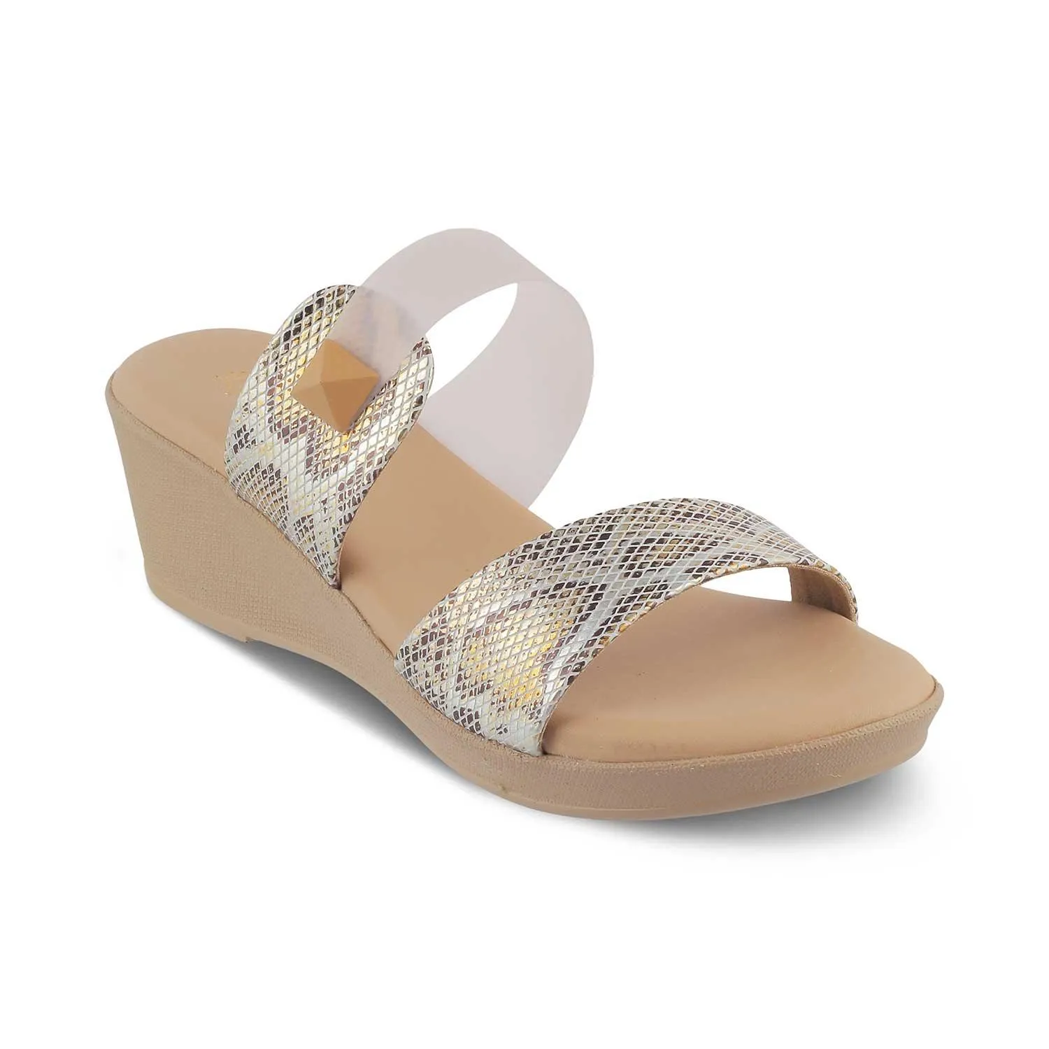 The Chios Beige Women's Casual Wedge Sandals Tresmode