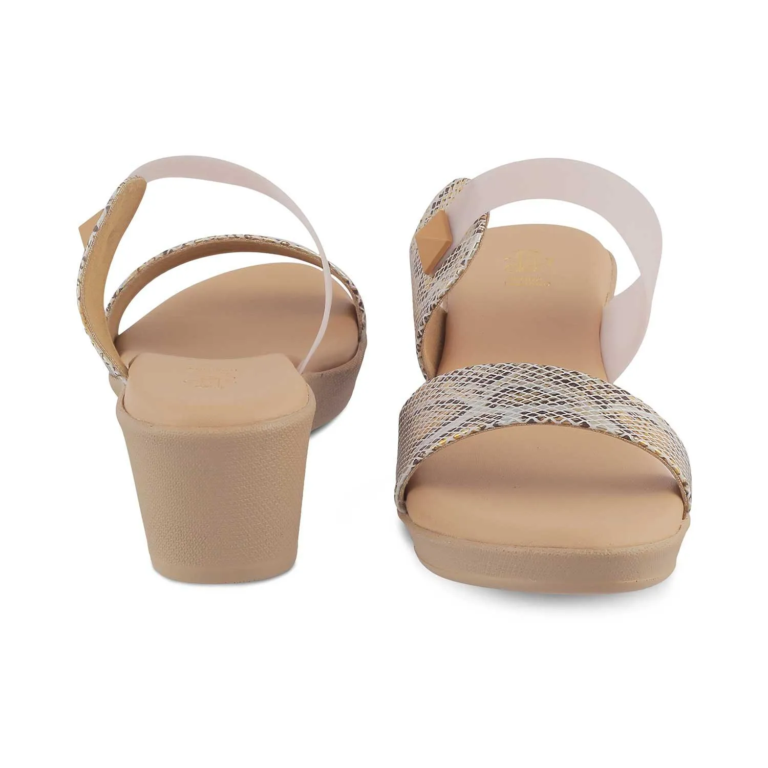 The Chios Beige Women's Casual Wedge Sandals Tresmode