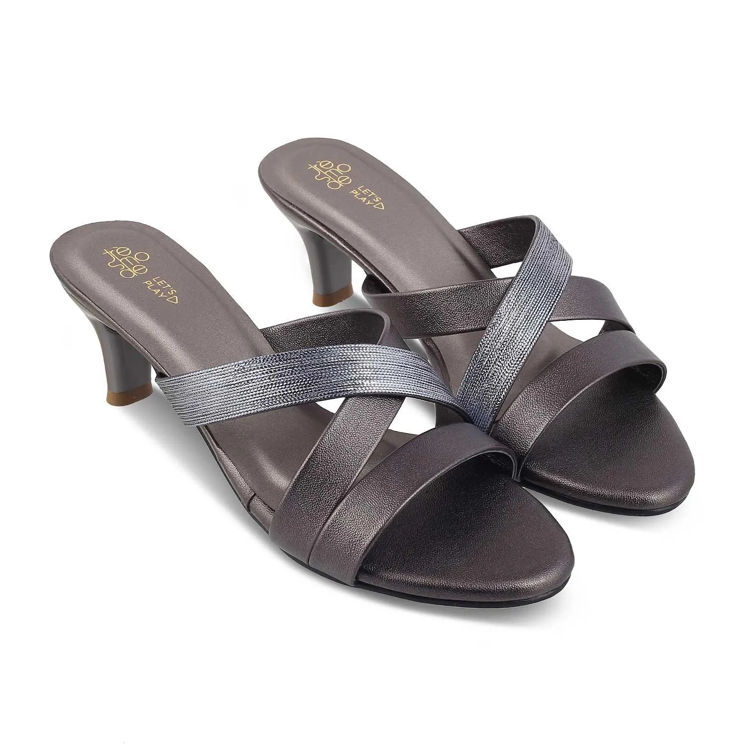 The Leon Pewter Women's Dress Heel Sandals Tresmode