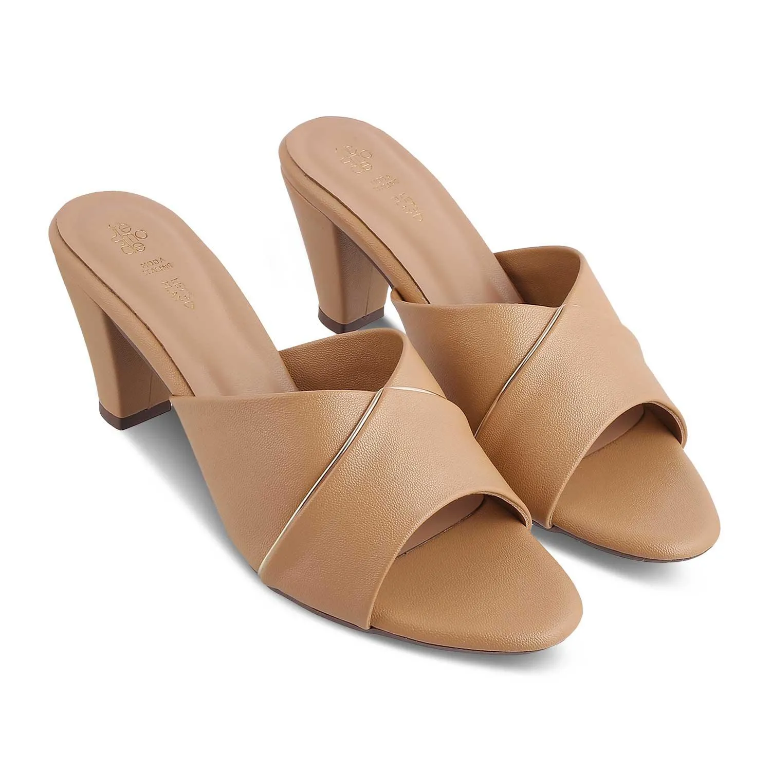 The Witty Beige Women's Dress Block Heel Sandals Tresmode