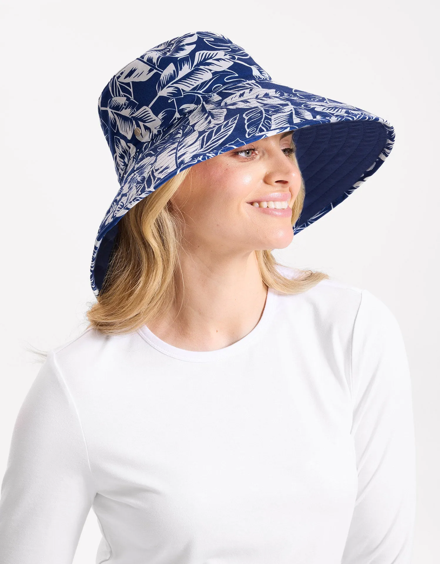 Ultra Wide Tropical Print Sun Hat UPF 50 