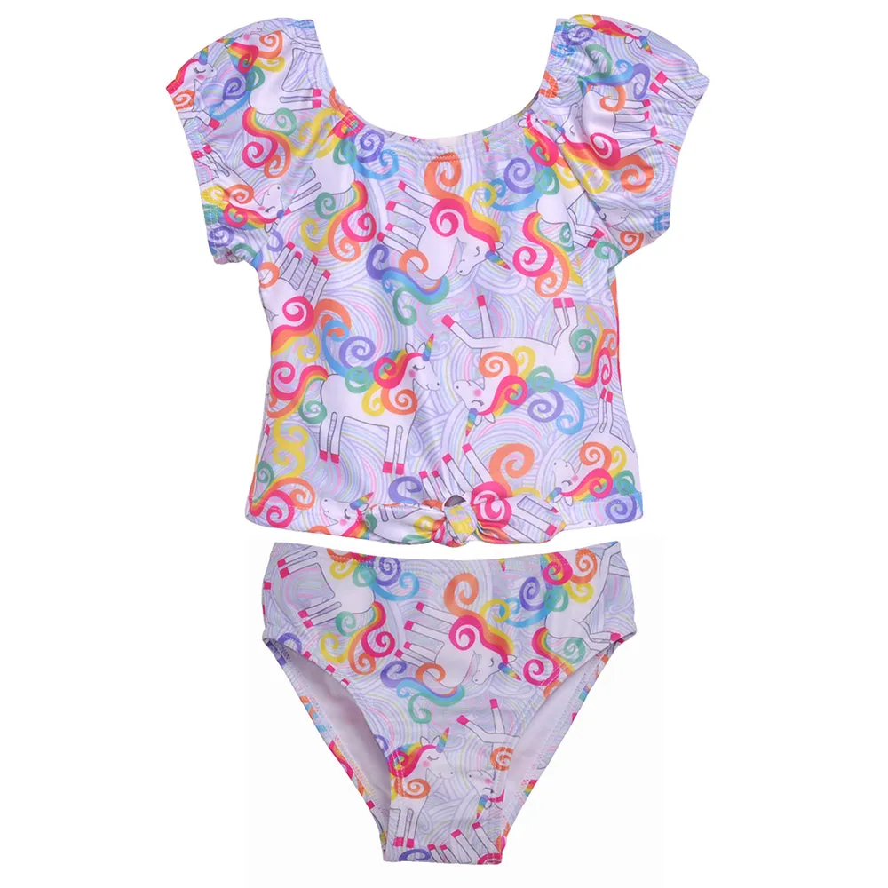 UPF 50  Daisy 2 Piece Tie Front Swimsuit