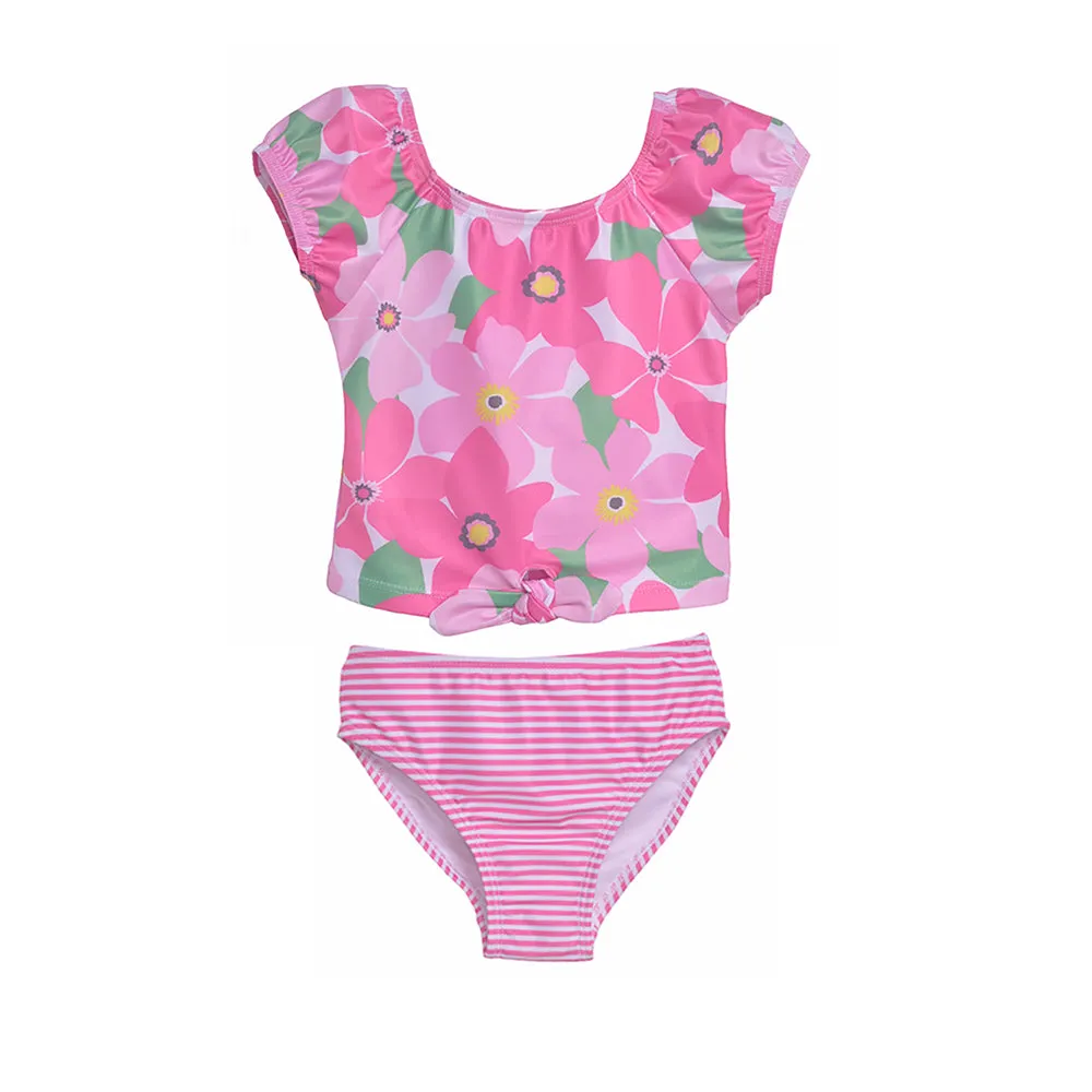 UPF 50  Daisy 2 Piece Tie Front Swimsuit