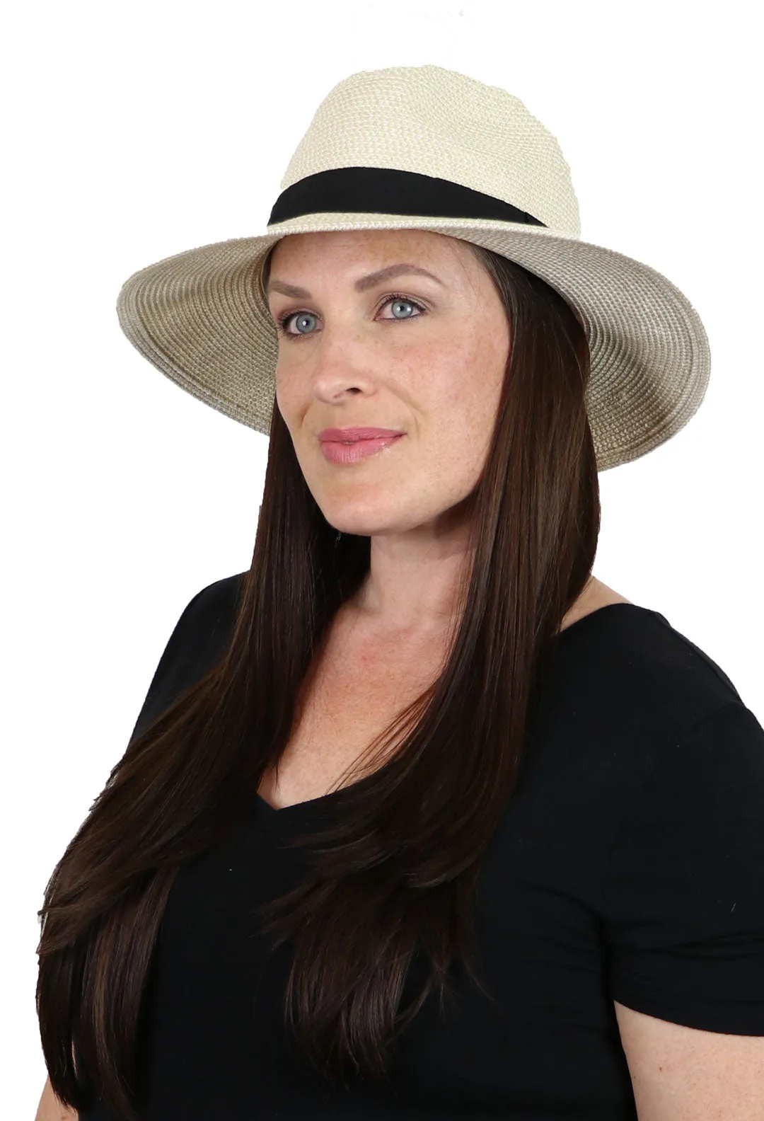 Wide Brim Fedora Sun Hat for Women 50  UPF Sun Protection