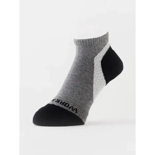 Work Assist Arch Power Supportive Work Socks, Round Toed, Short Length, GREY