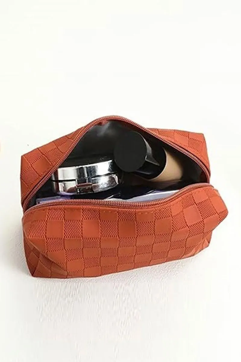 Zenana Checking You Out Camel Cosmetic Pouch